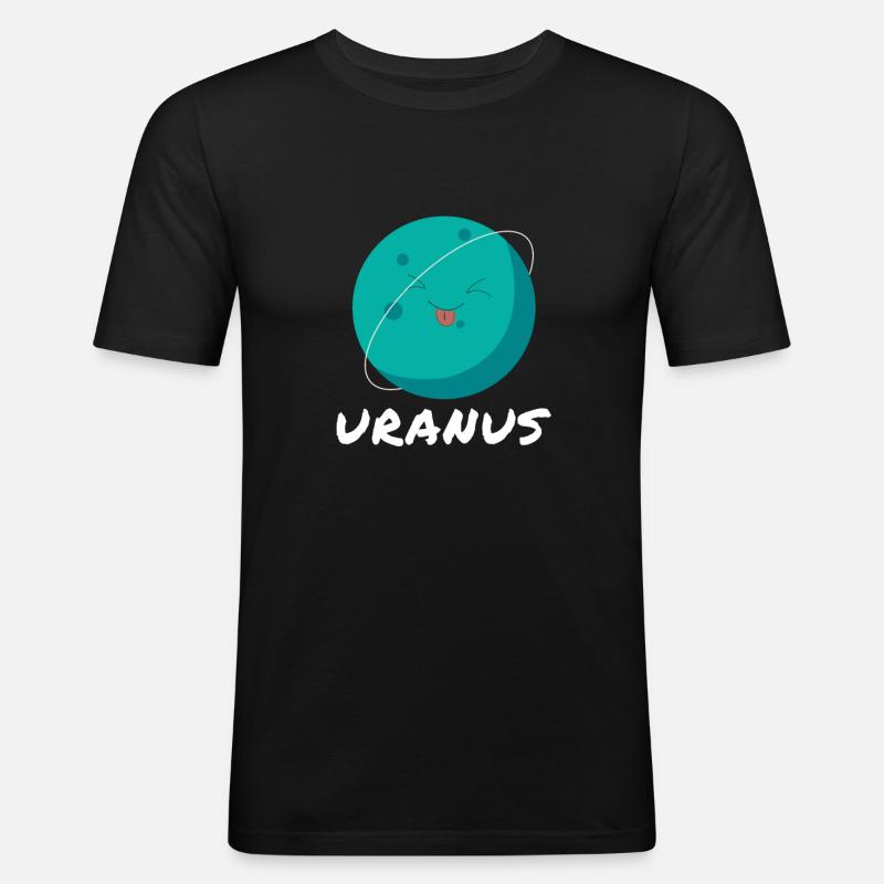 Uranus - Männer Slim Fit T-Shirt - Schwarz