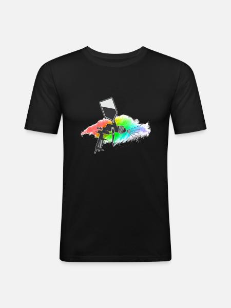 paint - Men's Slim Fit T-Shirt - black