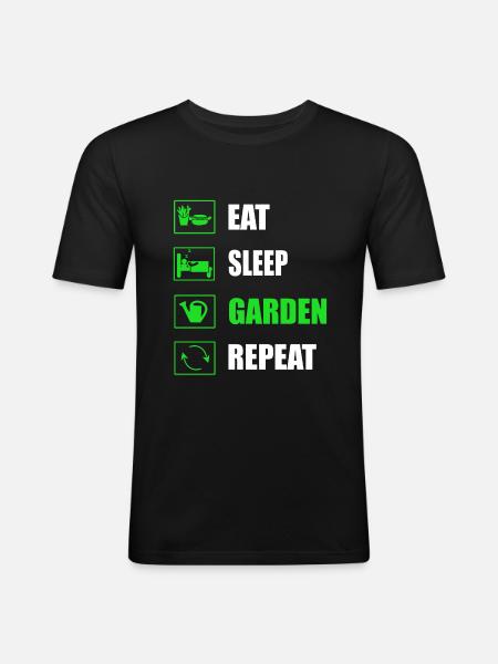 jardin - T-shirt près du corps Homme - noir
