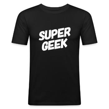 Geek - T-shirt près du corps Homme - noir - Devant - Nik (191cm)