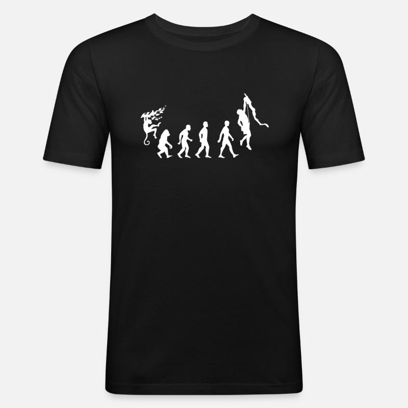 Evolution du grimpeur - T-shirt près du corps Homme - noir