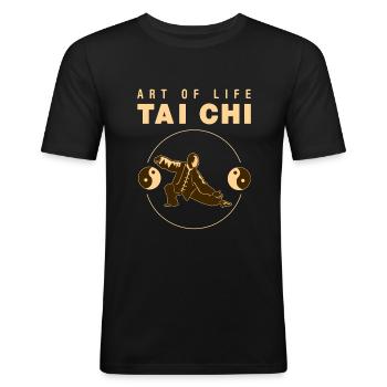 Tai chi - Men's Slim Fit T-Shirt - black - Front - Nik (191cm)