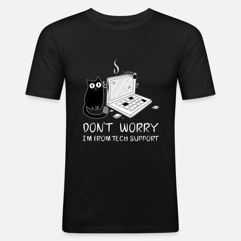 Tech Support Funny - Men's Slim Fit T-Shirt - black