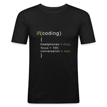 Programmierer Coding - Männer Slim Fit T-Shirt - Schwarz - Vorne - Nik (191cm)