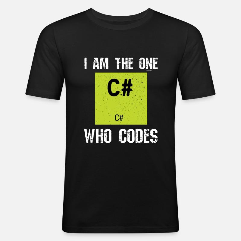 Programming C # Codes - Men's Slim Fit T-Shirt - black