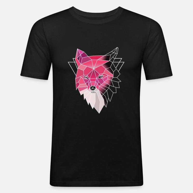 Pinker Fuchs - Männer Slim Fit T-Shirt - Schwarz