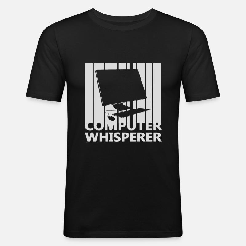 Computer Nerd - Männer Slim Fit T-Shirt - Schwarz