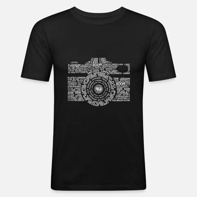 Description de la caméra - T-shirt près du corps Homme - noir