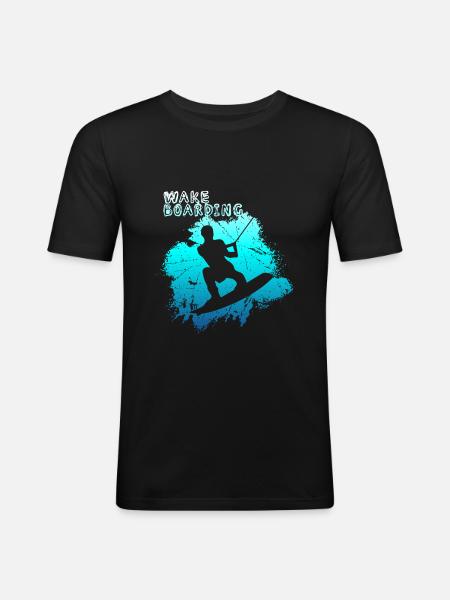 Wakeboard - Men's Slim Fit T-Shirt - black