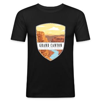 Parc national du Grand Canyon - T-shirt près du corps Homme - noir - Devant - Nik (191cm)