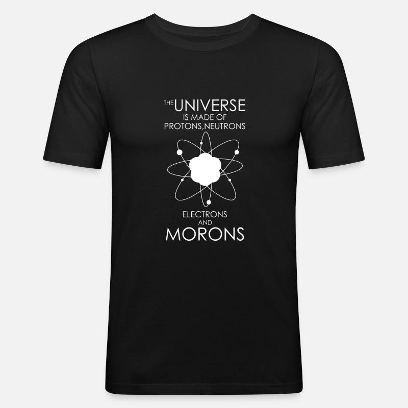 Protons neutrons electron idiots - Men's Slim Fit T-Shirt - black