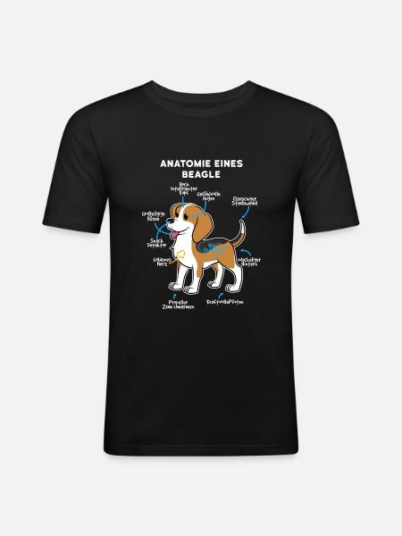 Anatomie Eines Beagle - Männer Slim Fit T-Shirt - Schwarz