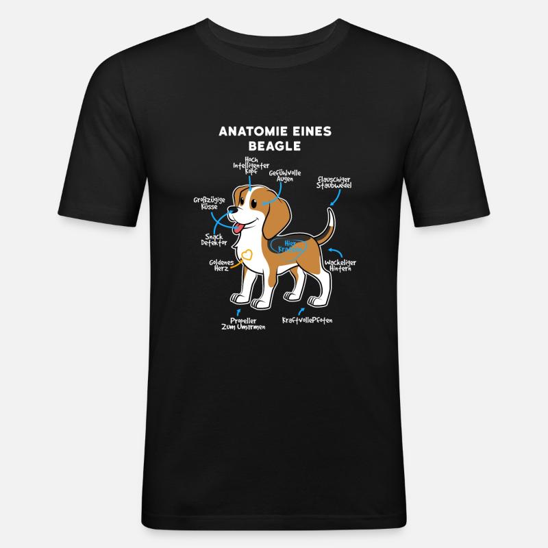 Anatomie Eines Beagle - Männer Slim Fit T-Shirt - Schwarz