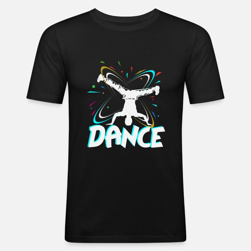 Breakdance - Männer Slim Fit T-Shirt - Schwarz