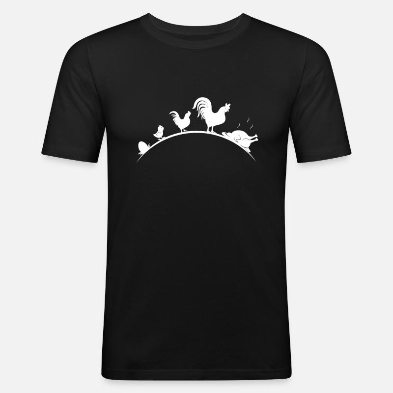 Evolution du poulet - T-shirt près du corps Homme - noir