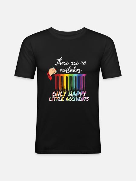 Malerei Lustig - Männer Slim Fit T-Shirt - Schwarz