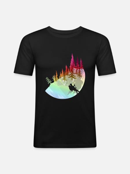 Hike forest - Men's Slim Fit T-Shirt - black