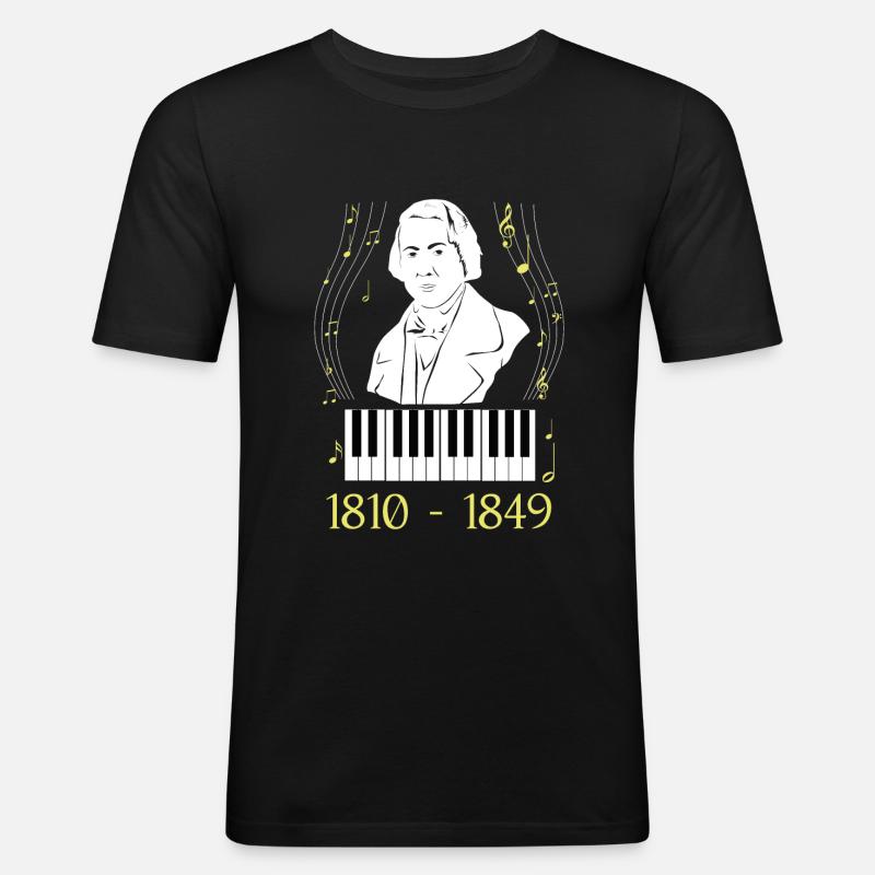 Frederic Chopin - Männer Slim Fit T-Shirt - Schwarz
