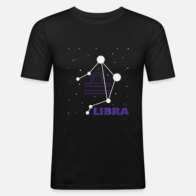 Sternzeichen Waage - Männer Slim Fit T-Shirt - Schwarz