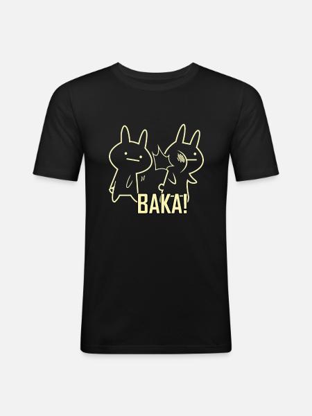 Funny rabbit baka - Men's Slim Fit T-Shirt - black