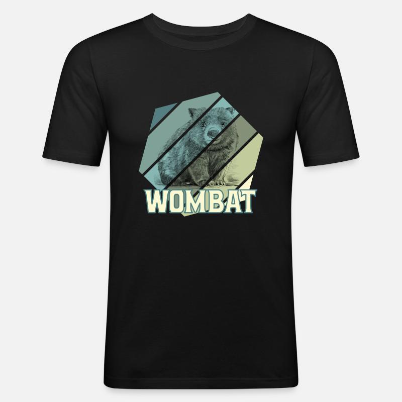WOMBAT - Männer Slim Fit T-Shirt - Schwarz