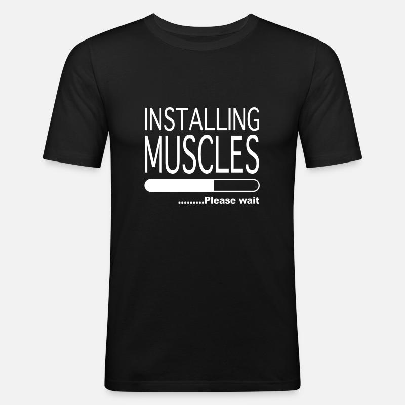 Installing Muscles please wait... - Men's Slim Fit T-Shirt - black