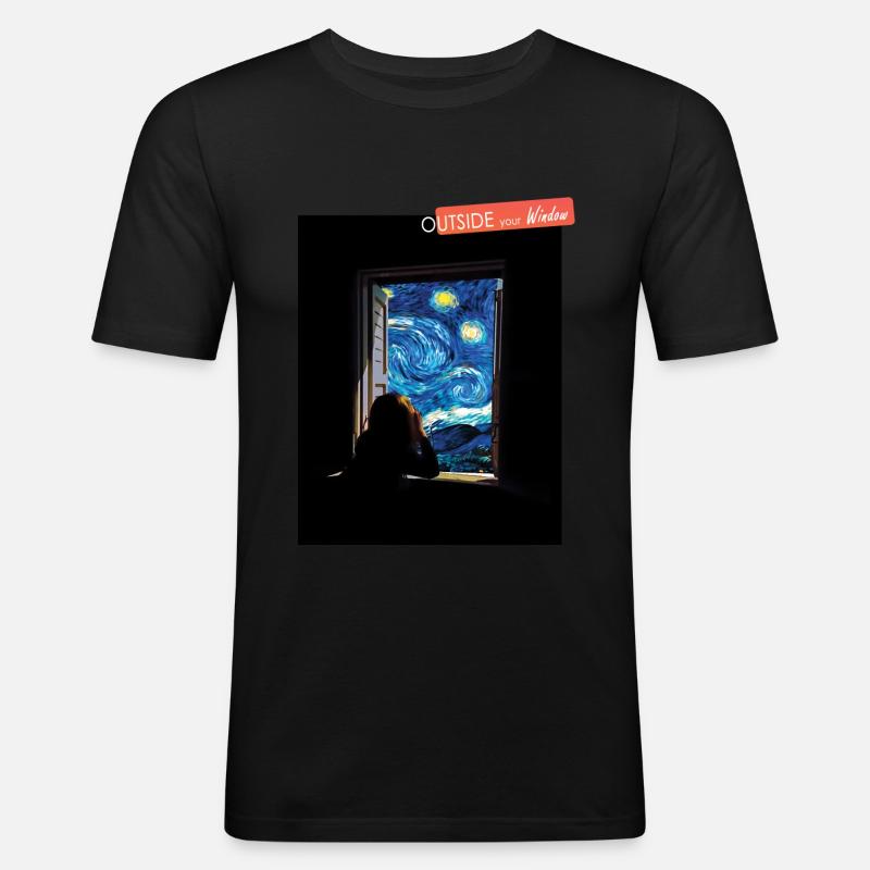 Outside your window. - Men's Slim Fit T-Shirt - black