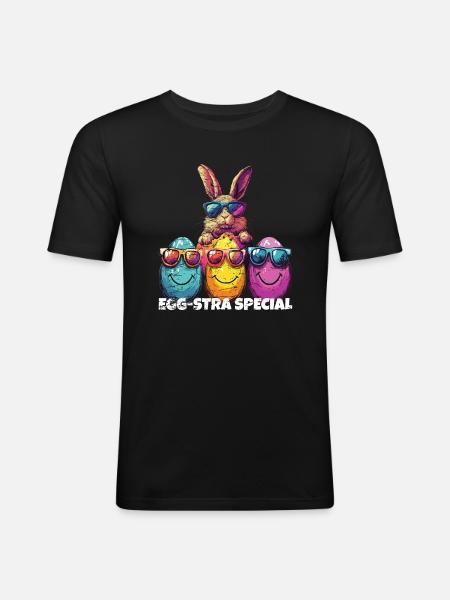 Egg-stra Spezial Ostereier - Männer Slim Fit T-Shirt - Schwarz
