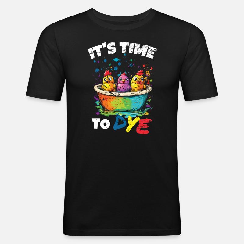Ostern Eier Färben Ostereier - Männer Slim Fit T-Shirt - Schwarz