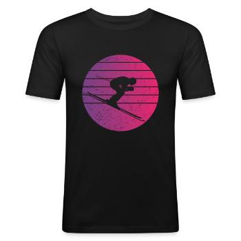 Skiing Retro Style Vintage - Men's Slim Fit T-Shirt - black - Front - Nik (191cm)