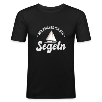 Mir Reichts Ich Geh Segeln Segelboot Geschenk - Männer Slim Fit T-Shirt - Schwarz - Vorne - Nik (191cm)