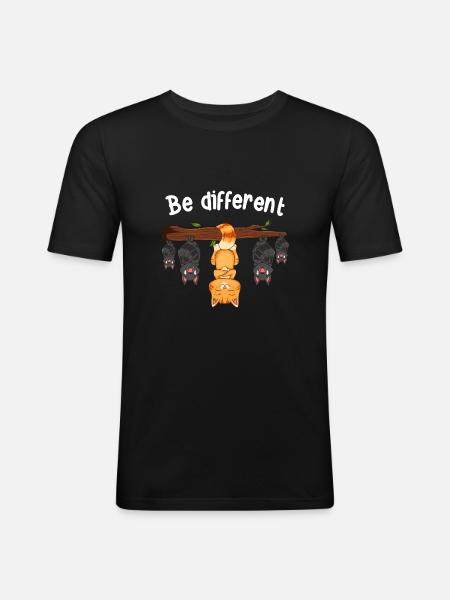 Être différent - T-shirt près du corps Homme - noir