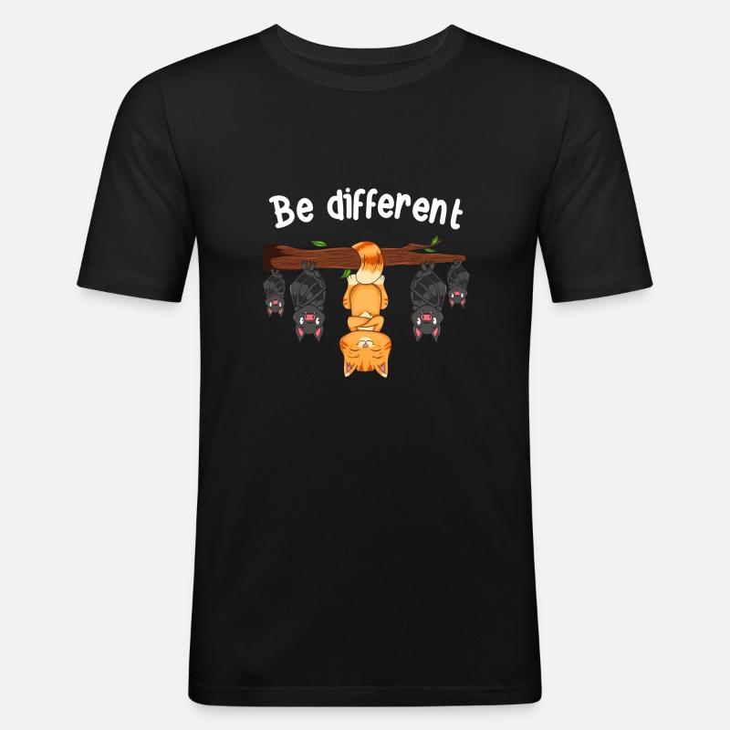 Be Different - Männer Slim Fit T-Shirt - Schwarz
