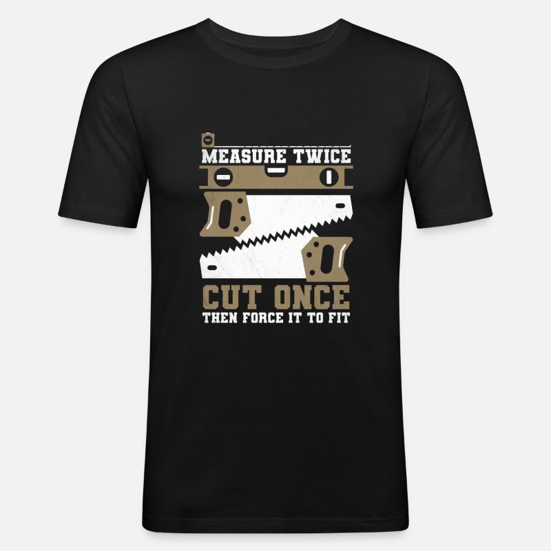 Menuiserie Menuiserie Menuisier Menuisier Menuisier - T-shirt près du corps Homme - noir