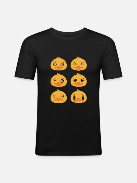 Duck Faces Bathing Ducks - Men's Slim Fit T-Shirt - black