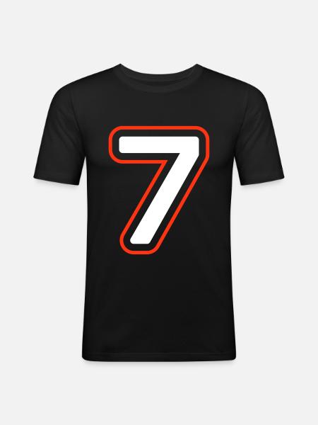 7 Number symbol - Men's Slim Fit T-Shirt - black