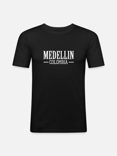Medellín Colombia - Camiseta ajustada hombre - negro