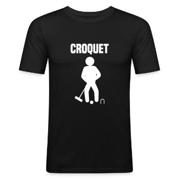 Croquet Croquet Player - Men's Slim Fit T-Shirt - black - Front - Nik (191cm)
