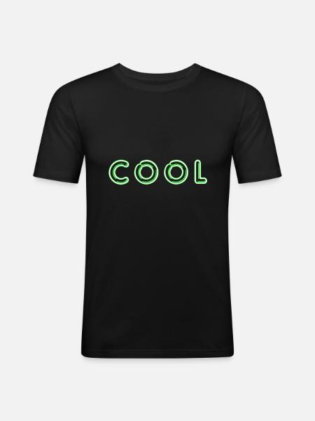 COOL néons verts - T-shirt près du corps Homme - noir