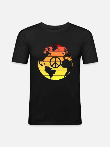 Planète Terre - T-shirt près du corps Homme - noir