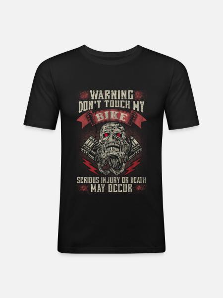 Don't touch my bike - EN - Men's Slim Fit T-Shirt - black