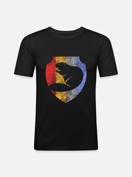 beaver - Men's Slim Fit T-Shirt - black