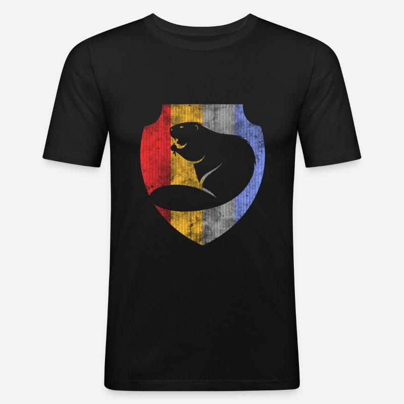 Biber - Männer Slim Fit T-Shirt - Schwarz