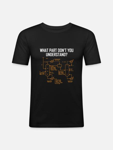 Funny Chemistry Engineer - Chemikant Schematic - Men's Slim Fit T-Shirt - black