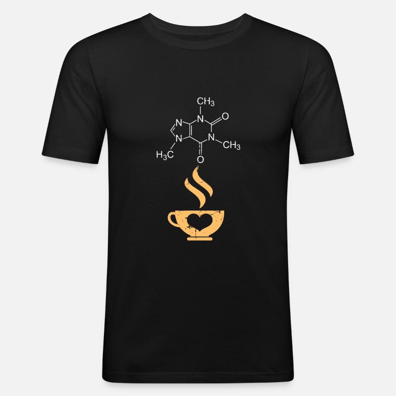 Koffein Molekül Kaffee Wissenschaft Nerd - Männer Slim Fit T-Shirt - Schwarz