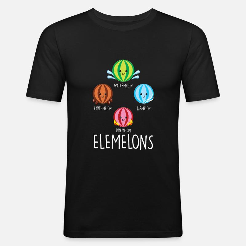 Anguria Elemento Chimica Acqua Terra Fuoco Aria - Maglietta aderente da uomo - nero