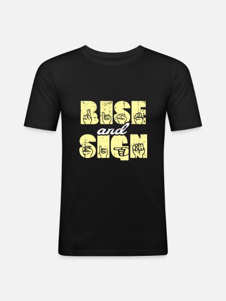 Sign Language ASL Sign Language - Men's Slim Fit T-Shirt - black