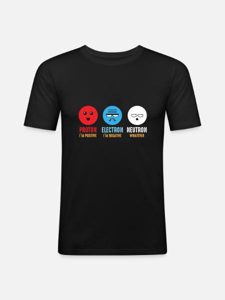 Science chemistry protons electrons neutrons - Men's Slim Fit T-Shirt - black