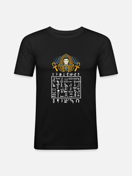 Egyptian symbols hieroglyphs Egypt pharaoh - Men's Slim Fit T-Shirt - black
