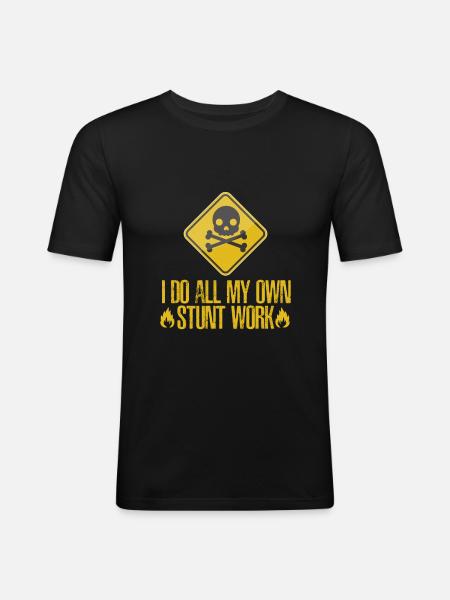 Broken bone arm stunt stuntman - Men's Slim Fit T-Shirt - black